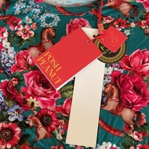 NWT Posh Peanut x FAO Schwarz Open Green Pajamas SIZE 7Y